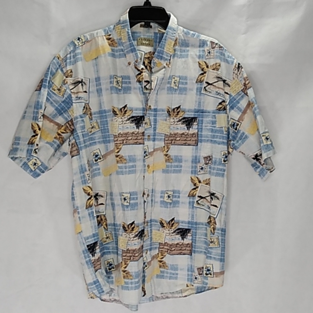 Natural issue palm tree photo short sleeve Size: L